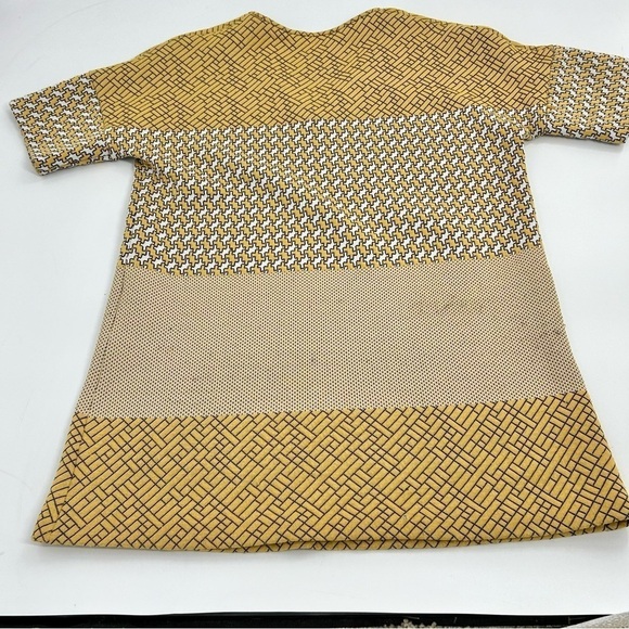 Zara WB Collection Yellow Quilted Thick Boxy Mini Shirt Dress‎ Short Sleeve Med - Picture 7 of 7